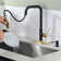 ARCORA Single Handle Pull Down Kitchen Faucet with Soap Dispenser and Deck Plate