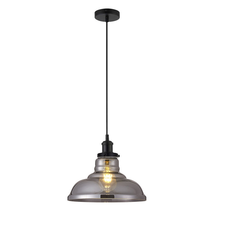 Gracie 1 - Light Dome Pendant, Vintage Smoked, Brown Braided