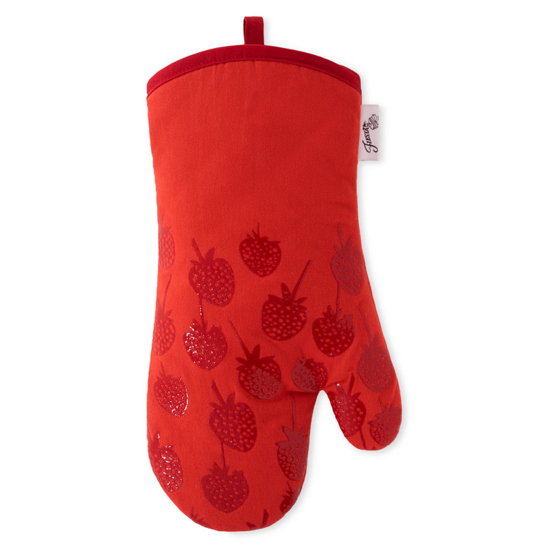 Gant de cuisine FIESTA Falling Strawberries, rouge écarlate, 7 po x 13 po