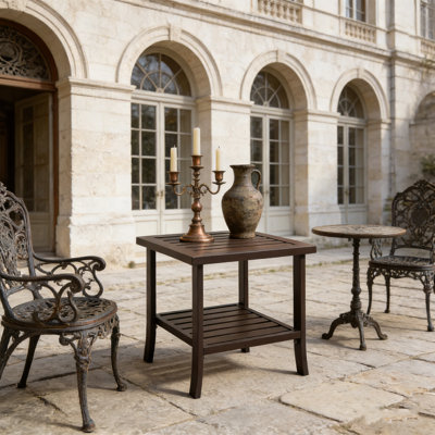 19" Outdoor Side Table with 2 Tiers