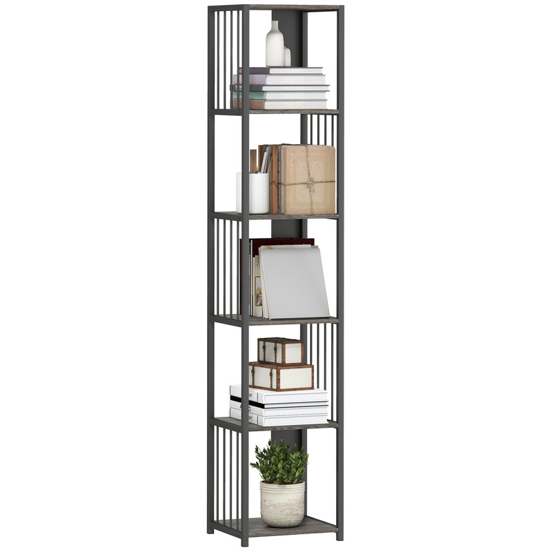 165cm H x 33.5cm W Steel Standard Bookcase, Grey