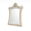 Miroir de commode à DEL Willa, plateau couronné, revêtement en velours beige cloué 45 x 48