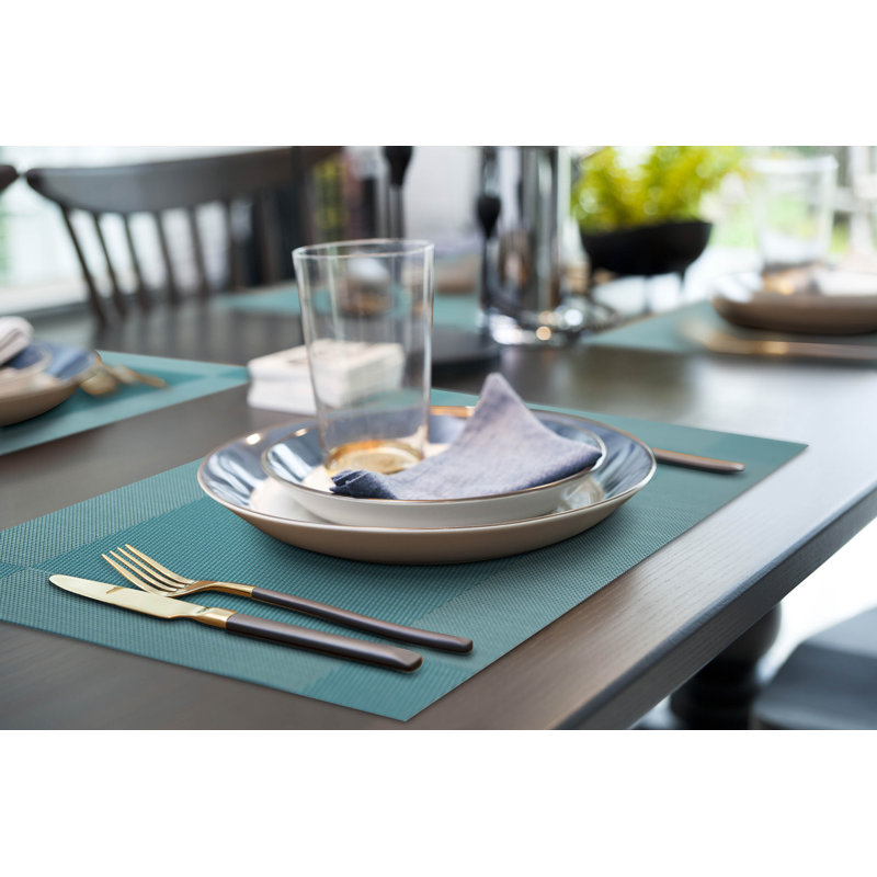 Davinee Polyester Rectangle Placemat, Light Blue