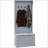 Hall Tree with Storage Bench, 28” 3-In-1 Entryway Organizer with Coat Rack 4 Hooks &amp; Shoe Storage | Gray | Coat Racks-1962534778