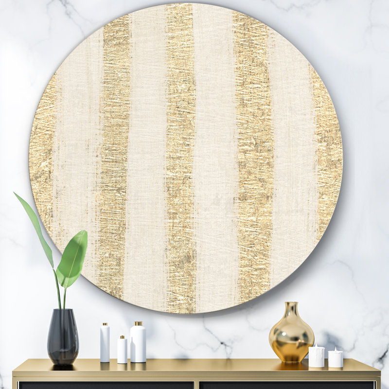 « gold glam rayures pattern »-impression sur cercle métallique, H 11 po x l 11 po