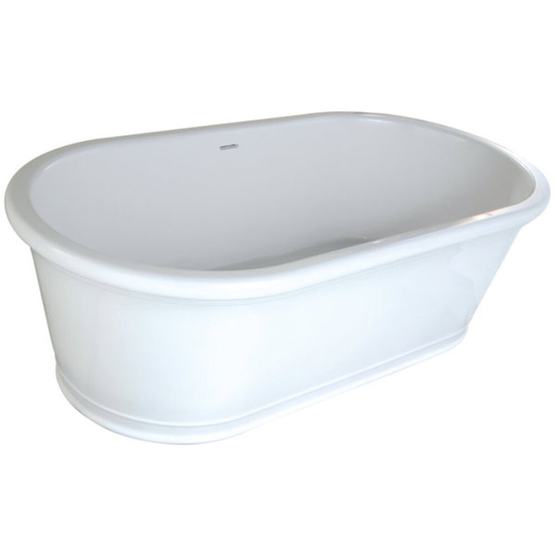 Tribeca 67.5'' L Soaking Bathtub, Glossy White, Matte Black