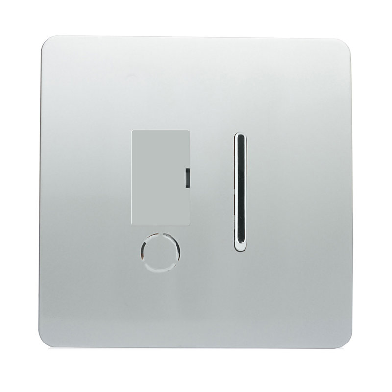 Trendi Switch 13 Amp Fused Sur with Flex Outlet, Silver