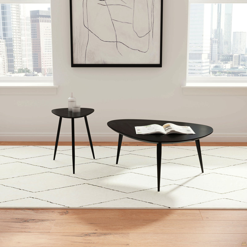 Table de bout triangulaire en bois massif Xander