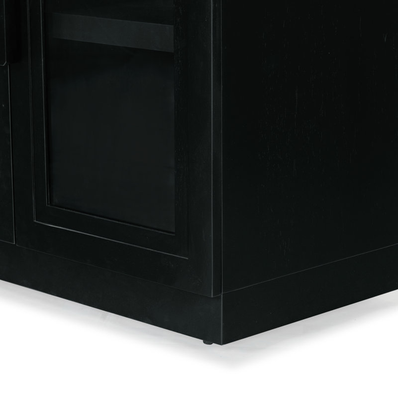Roades Glass Cabinet Bookcase, Black
