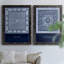 Indigo Tile I - ensemble de 2 reproductions d'art sur toiles-761870204-761870203