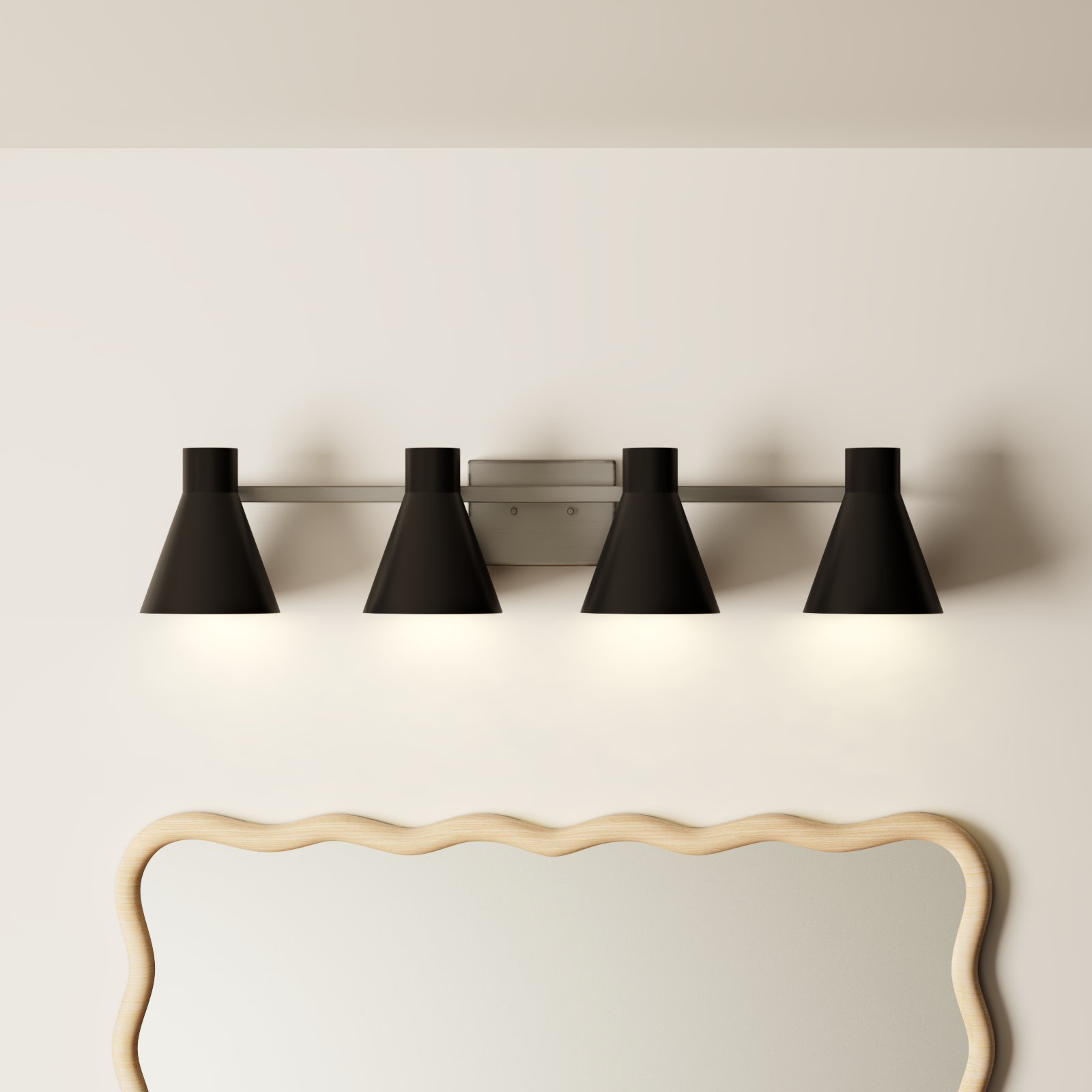 Byers 4 Light Dimmable Vanity Light, Brushed Nickel, No