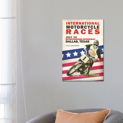 Intl. Motorcycle Races Dallas by Mark Rogan - Print on Canvas