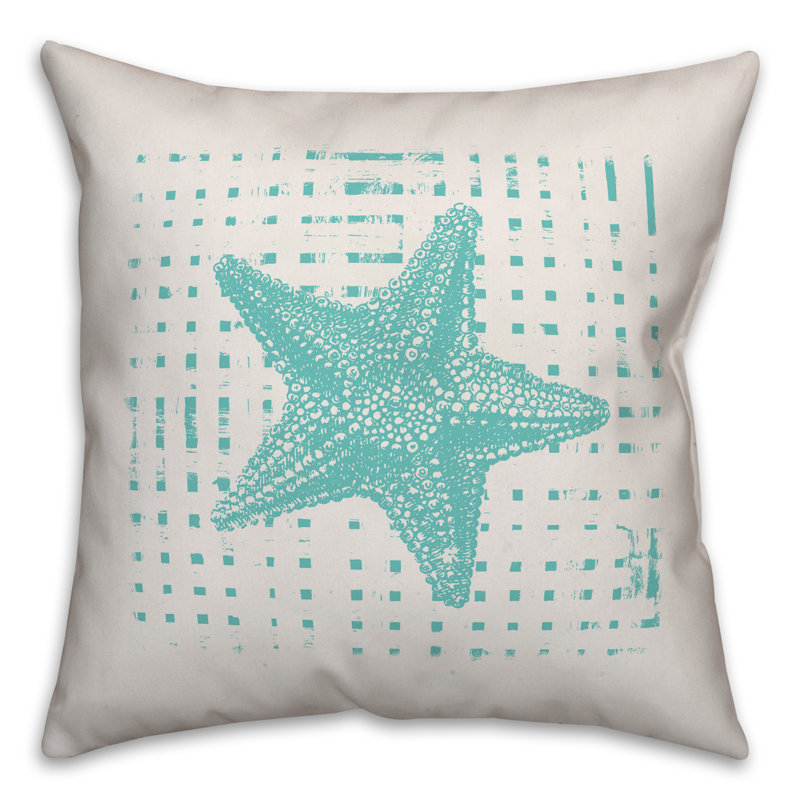 Coussin de mer abstrait, 16 po x 1 po, Pas de bourre