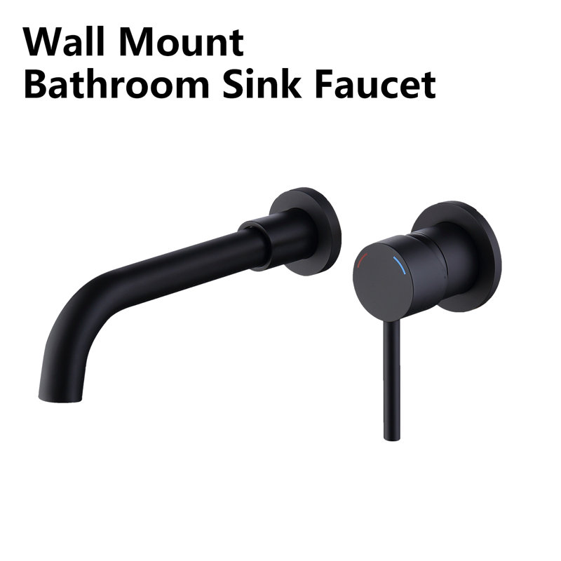 Wall Mounted Bathroom Faucet, Matte Black