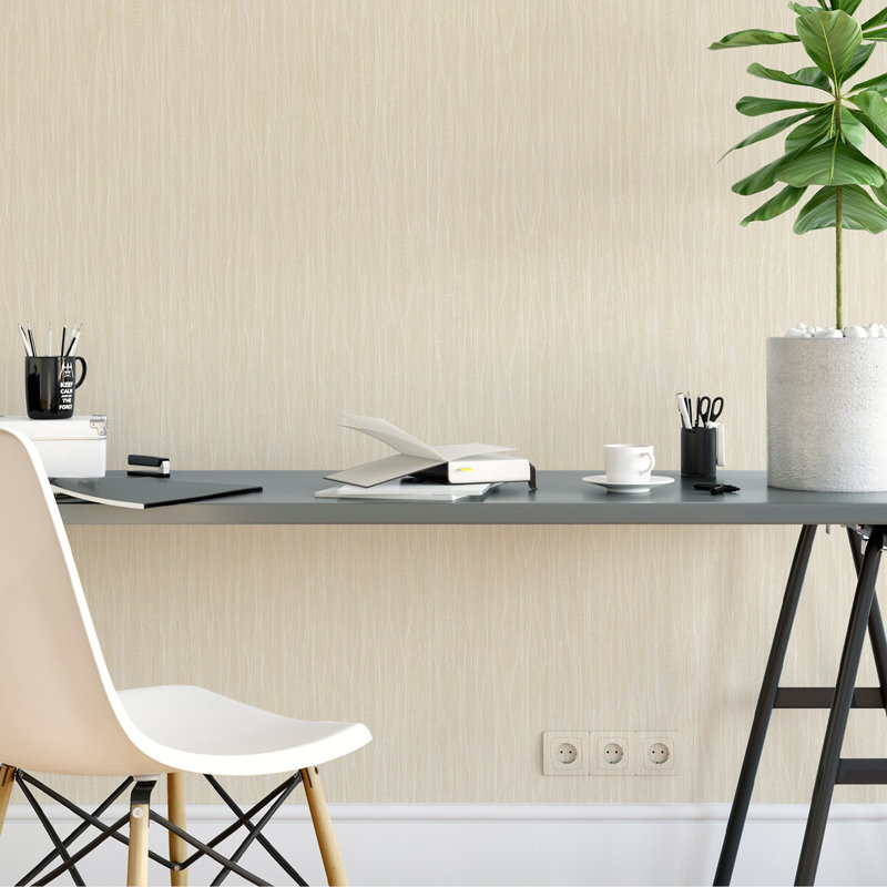 Rouleau de papier peint L 33 pi x l 41,7 po Carilynn, Beige clair