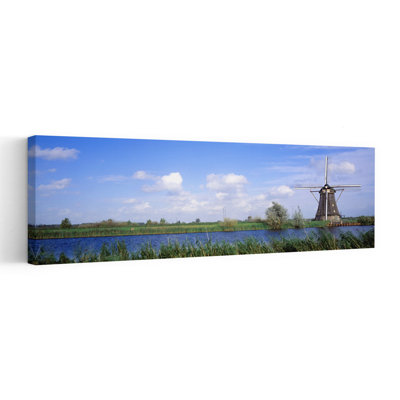 Windmill Holland Peaceful Abstract Contemporary Architecture Landscape Wall Art