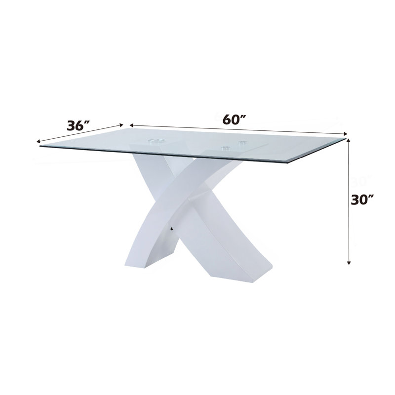 Table de salle à manger Pervis, Blanc