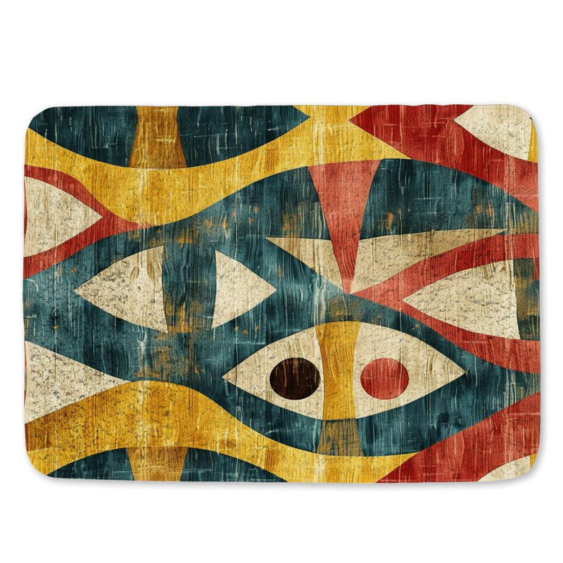 Motif géométrique de formes de tapis de bain, L 17 po x L 24 po