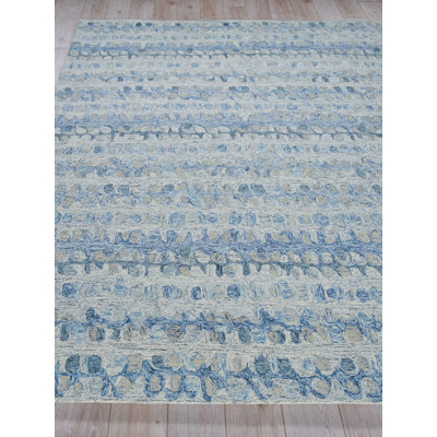 Exquisite Rugs Colorplay Handmade Hand Tufted New Zealand Wool on Canvas Navy Area Rug