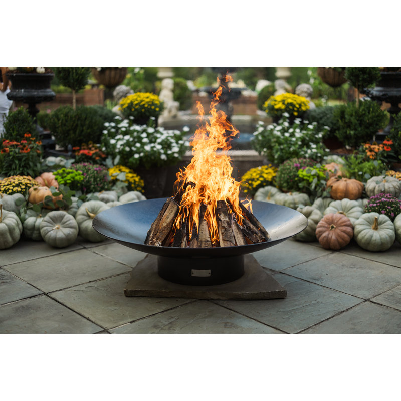 Hartlepool Round Steel Wood Burning Fire Pit, 12" H x 48" W x 48" D