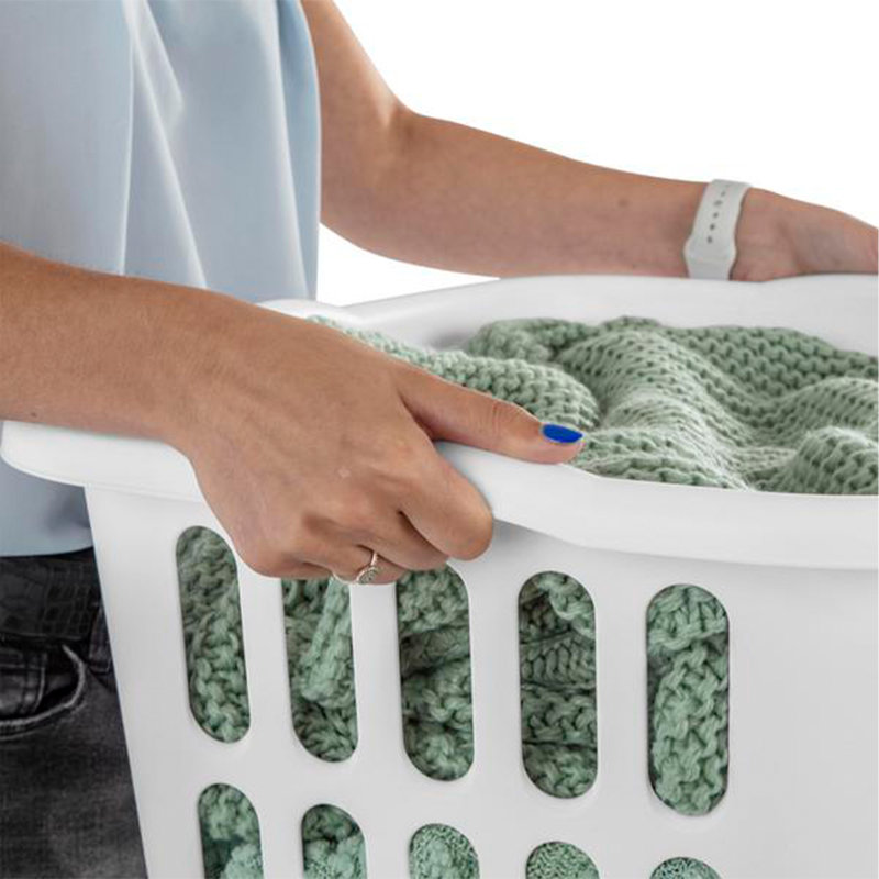 Sterilite 1.5 Bu Rectangular Laundry Basket, Classic Design to Carry Clothes to Laundry Room