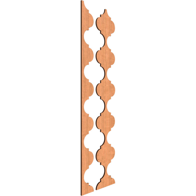 Ensemble de panneau mural décoratif en lattes de bois réglables Marrakesh, H 47 po x l 7,12 po x P 0,37 po, Cerisier