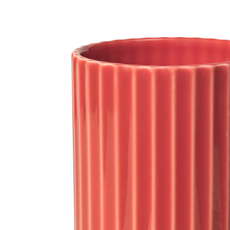 Lyngby Ceramic / Porcelain Table Vase, Red, 6.1" H x 3.3" W x 3.3" D