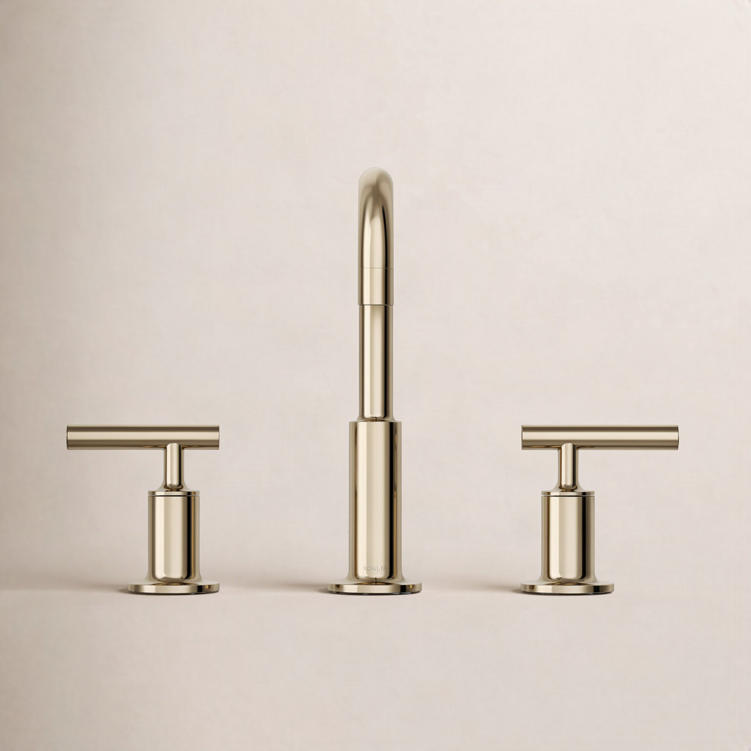 Purist Low-Handle Widespread Bathroom Faucet, Vibrant French Gold