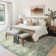 Distressed Abstract Non Slip Washable Area Rug(5'X7', Green)