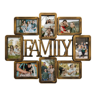 8 Opening Gold FAMILY Letter Collage Frame