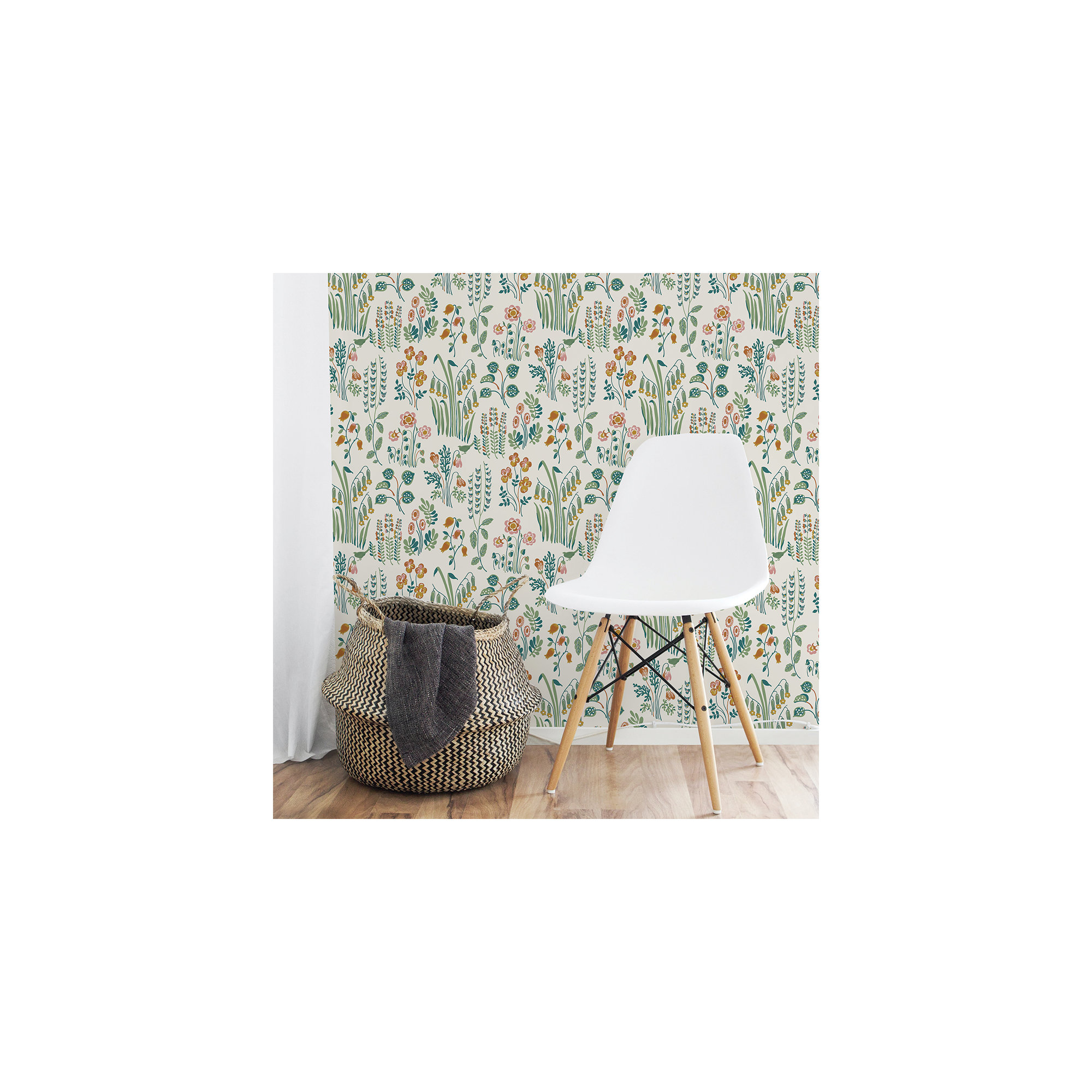 Tallulah Belle Peel and Stick Wallpaper By Novogratz, Green/Beige