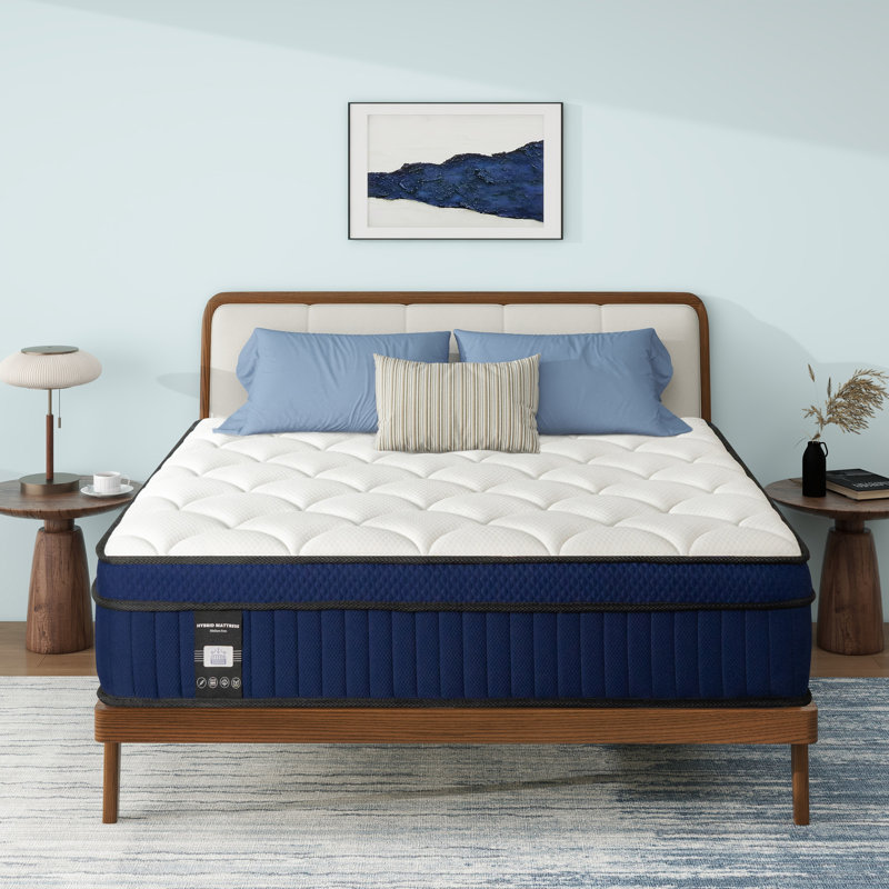 12'' /14'' Hybrid Mattress With Cooling Memory Foam And Pocket Springs Mattress In A Box, Plush Comfort Level, 12", Queen