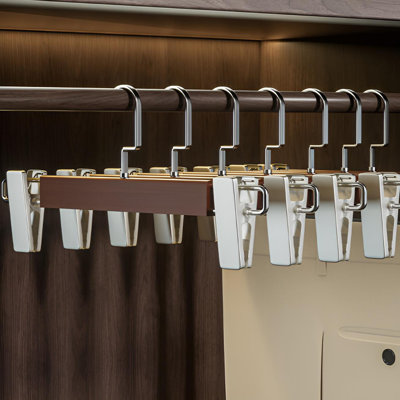 Cintre multifonction en bois massif avec pinces non marquantes pour la maison et la boutique