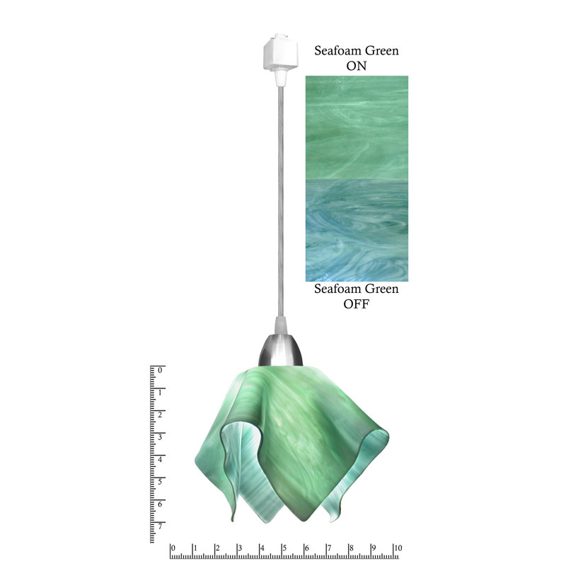 Luminaire suspendu géométrique 1 lumières unique Sapin, Petit, Vert écume de mer