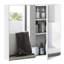 Armoire murale de salle de bain avec portes doubles, 24 po x 22 po, miroir à cadre en acier pour fard à paupières, masques blancs