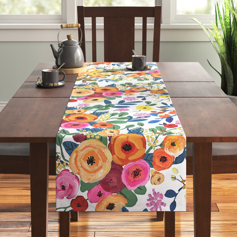 Hyden Floral 100% Cotton Table Runner, 72" L x 16" W