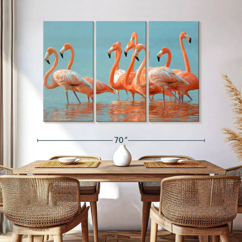 Brampt Flock Of Greater Flamingos, 42" H x 65" W
