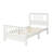 White Twin Solid Wood Platform Bed Frame with Slatted Headboard and Footboard, No Box Spring, Easy Assembly-546298952