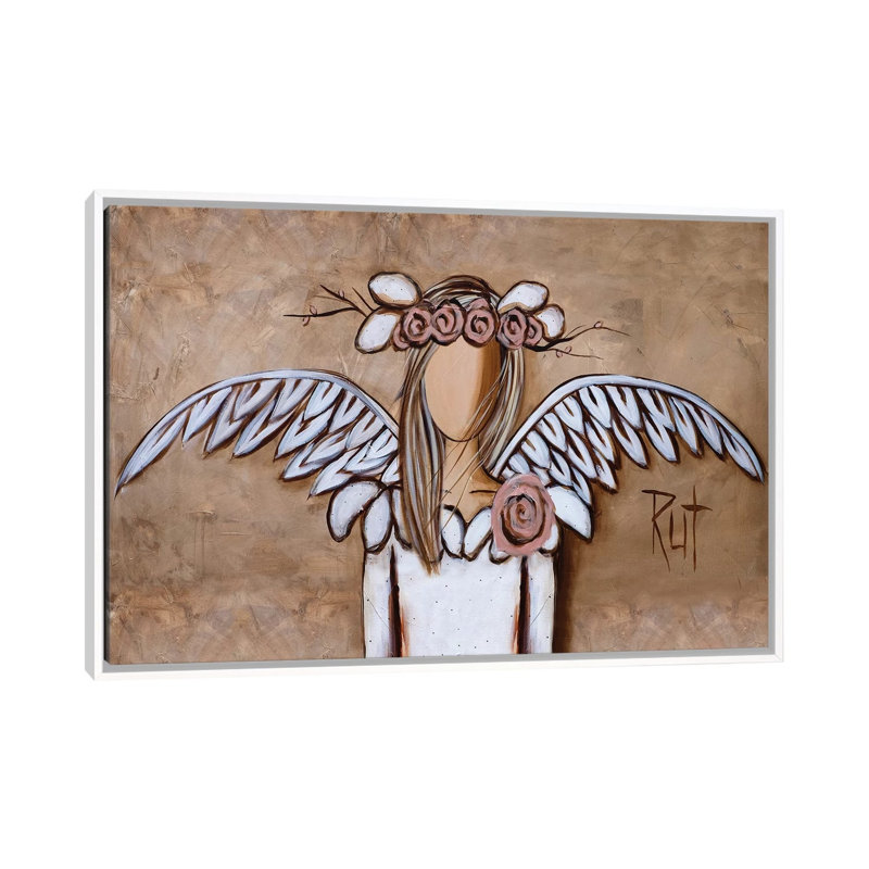 « Rosy » par rut art Creations-impression, Pas de tapis, H 26 po x l 18 po x 1,5 po, Toile blanche encadrée