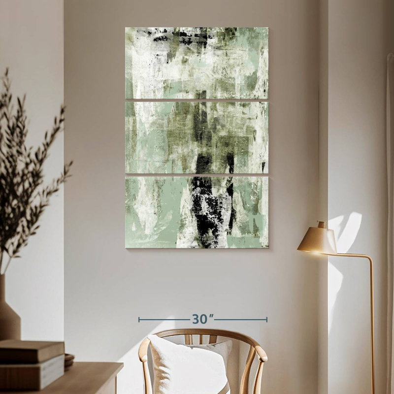 Avery Sage Green Abstract, 65" H x 42" W