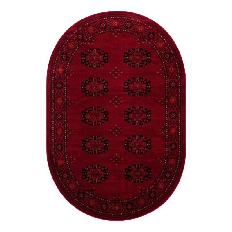 Tapis oriental rouge Amro, Oval 6'1" x 9'