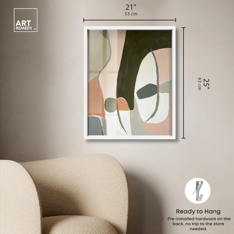 «Diptych Element I Shadowbox Print Boho Art» par Art Remedy, H 25 po x l 21 po, Blanc