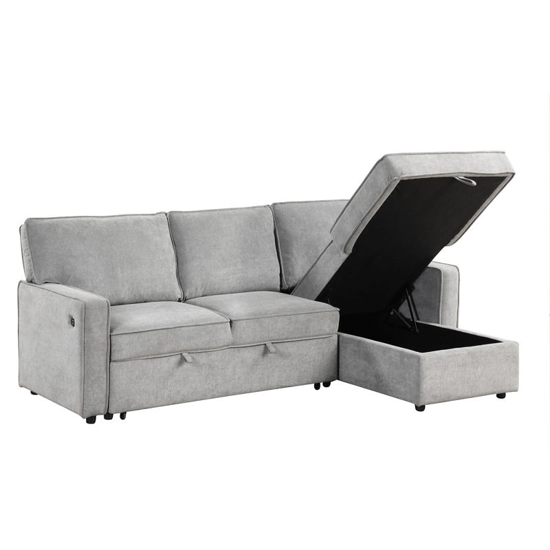 Canapé-lit modulaire Upholstery avec espace de rangement, port USB, 2 porte-gobelets sur les coussins de dossier