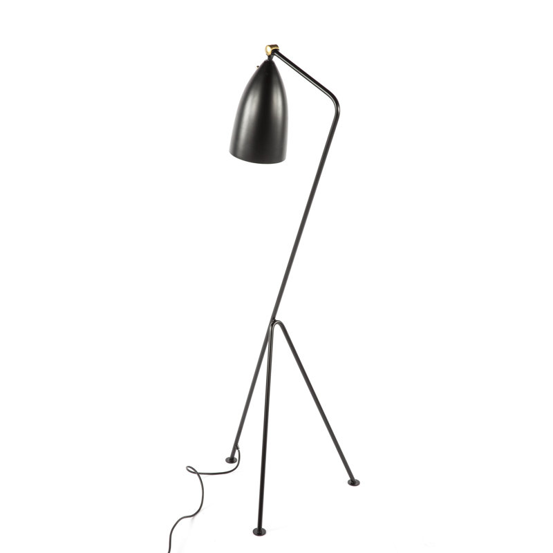 Lampe trépied 47,62 po sauterelle, Noir