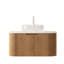 Meuble-lavabo flottant mural 30 po avec lavabo rond en verre transparent et tiroir-926235725