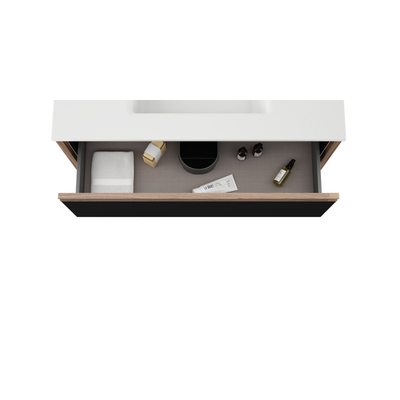 Ensemble de meuble-lavabo simple 36 po, Noir mat
