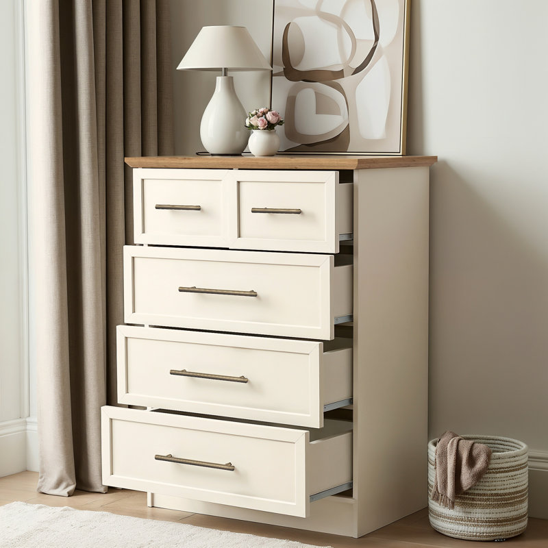Cleverton 5 Drawer Chest, Ivory