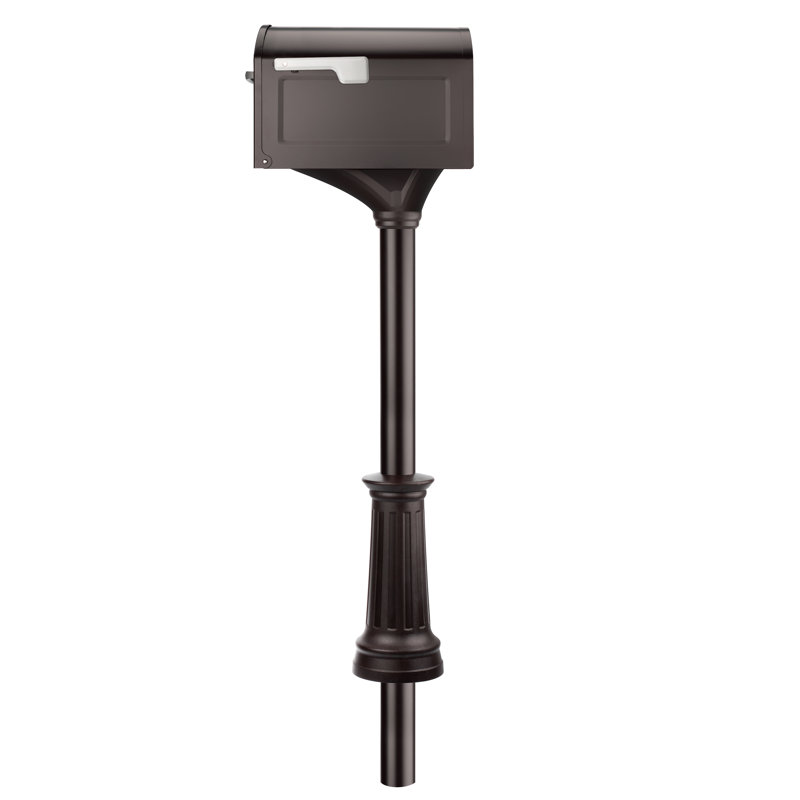 Post Mounted Mailbox, Rubbed Bronze, Rubbed Bronze