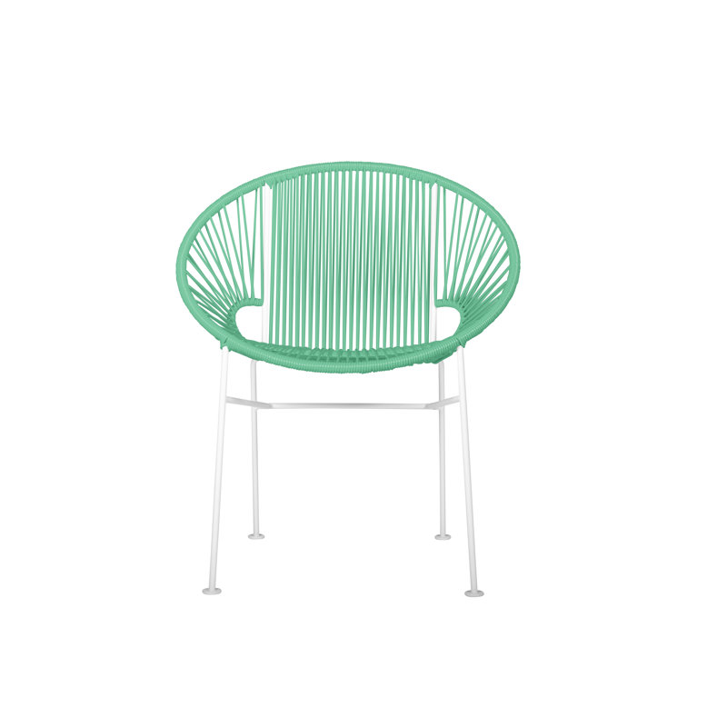 Concha Indoor/Outdoor Handmade Dining Chair, White, Seafoam