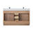 Anais 60" Double Bathroom Vanity with Grain White Engineered Stone Countertop with Mirror